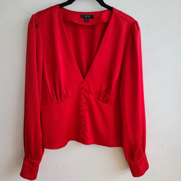 J. Crew Tops - J Crew Blouse, Size 6, Red